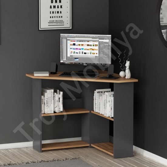 Corner Çalışma Masası Kemençe Antrasit
