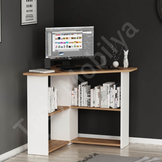 Corner Çalışma Masası Kemençe Beyaz