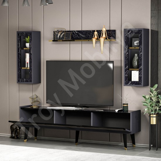 Karya TV Ünitesi Antrasit Mermer