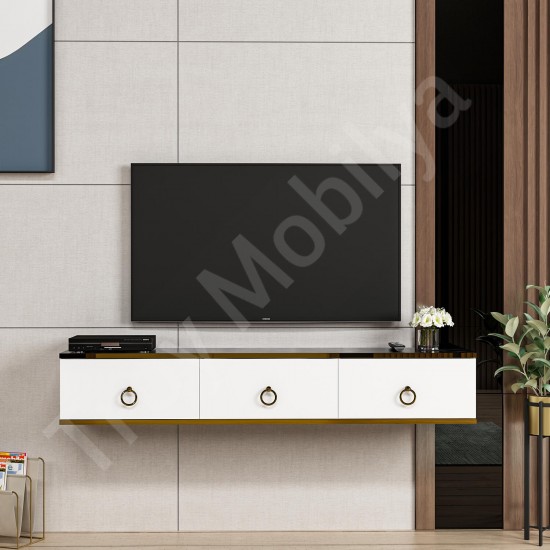 Emma Tv Sehpası Beyaz Royal Mermer
