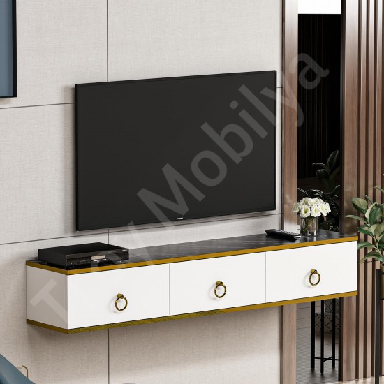 Emma Tv Sehpası Beyaz Royal Mermer