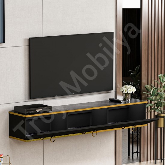 Emma Tv Sehpası Siyah Royal Mermer