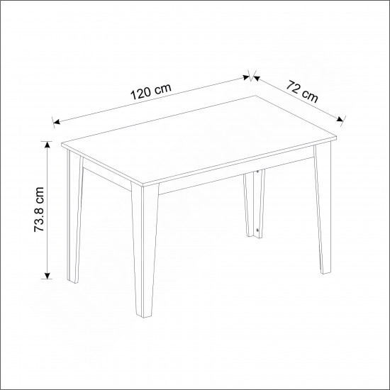 Şimal Yemek Masası 120x72 Beyaz
